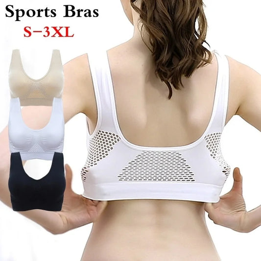 Breathable sports bra with pad